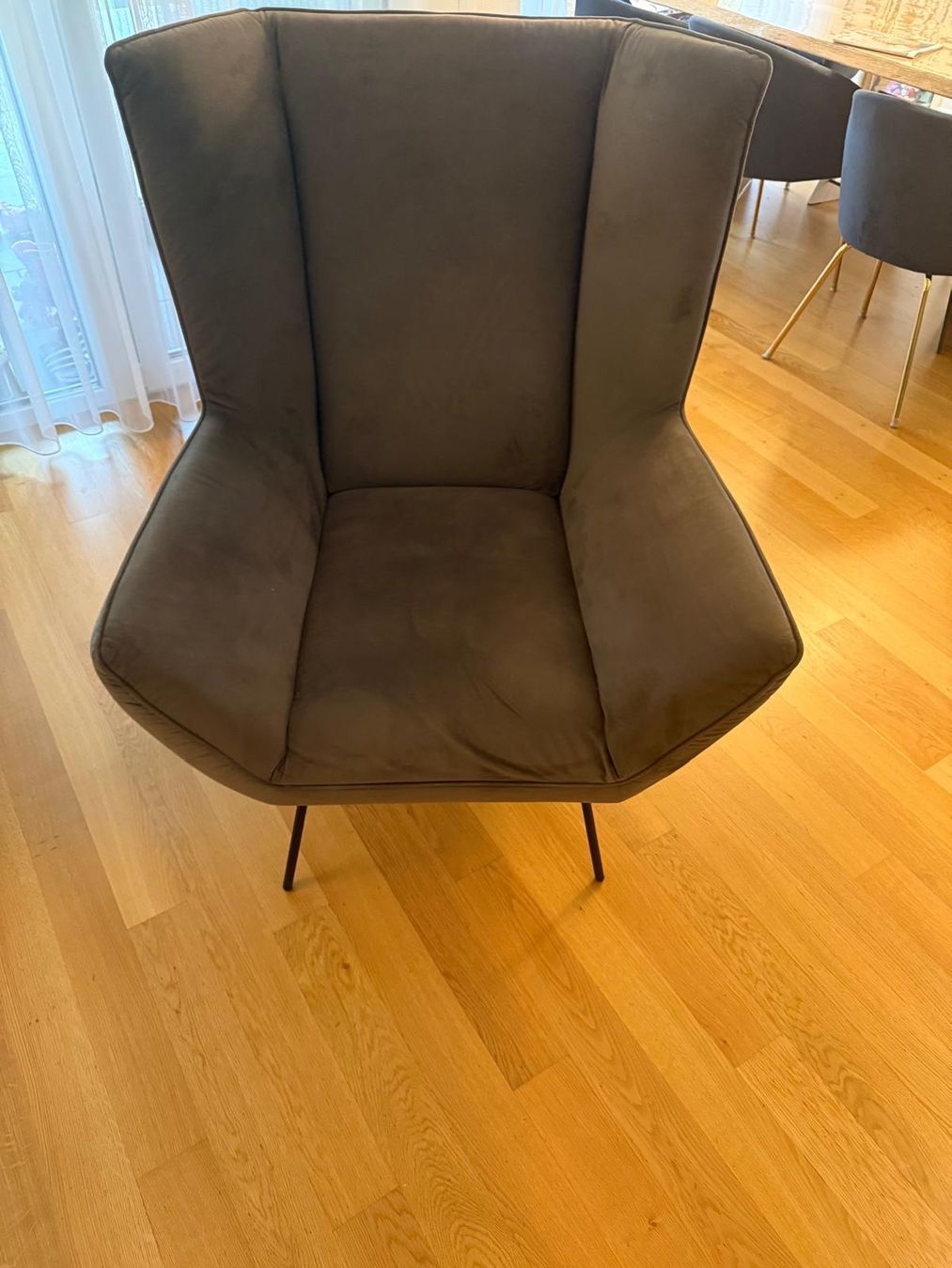 Pfister Poltrone: Moderner Sessel mit Samtbezug, Anthrazit - Top Zustand! – Usato da Buchs SG venduto da Amy2305