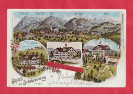 Gruss aus Schwarzenberg 4-Bild Farb-Litho