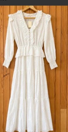 Maje  Kleid weiss bestickt Grösse S