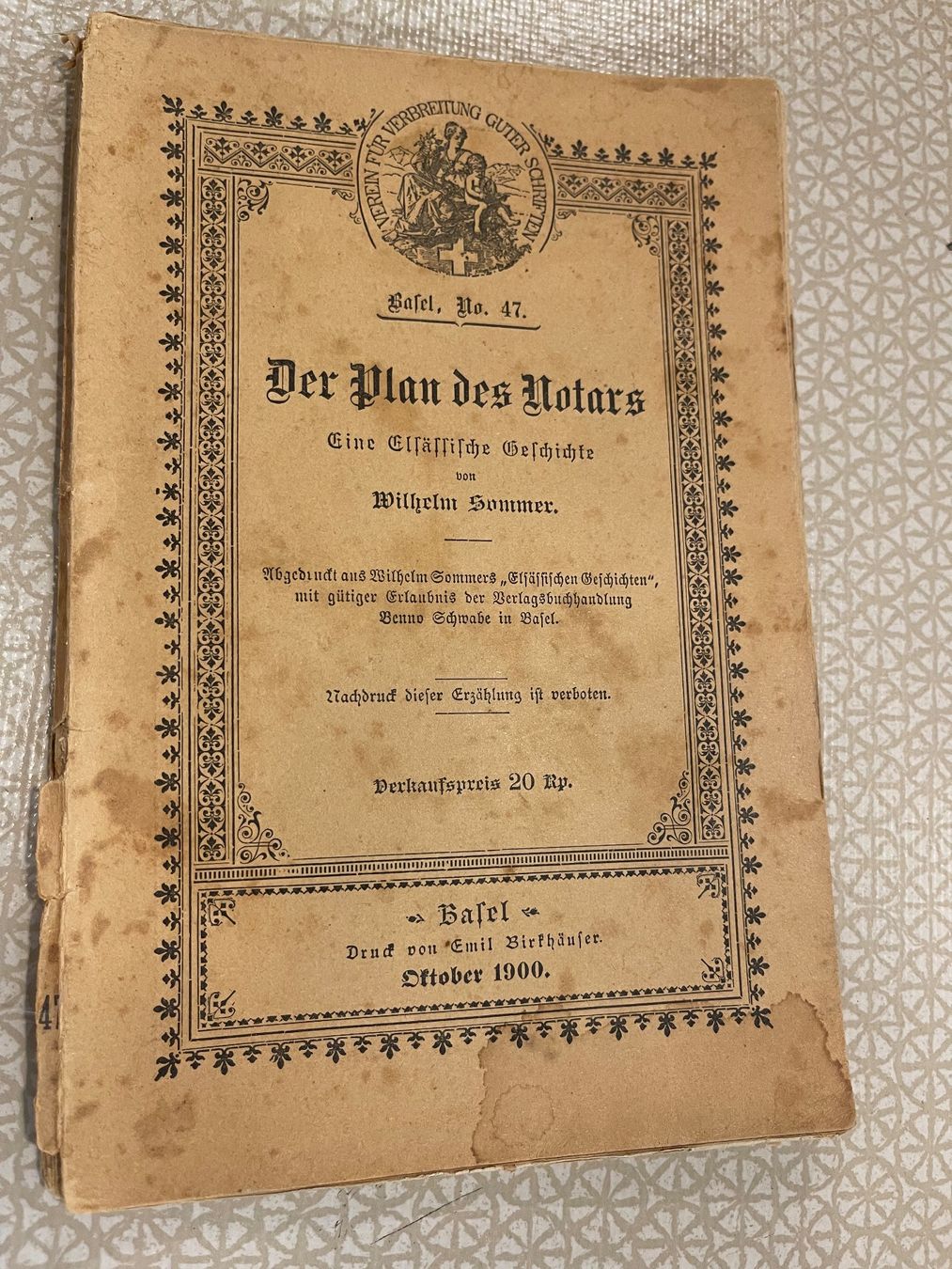 Livres: Der Plan des Notars -  Eine elsässische Geschichte – D'occasion à Urnäsch par pas_5r9c