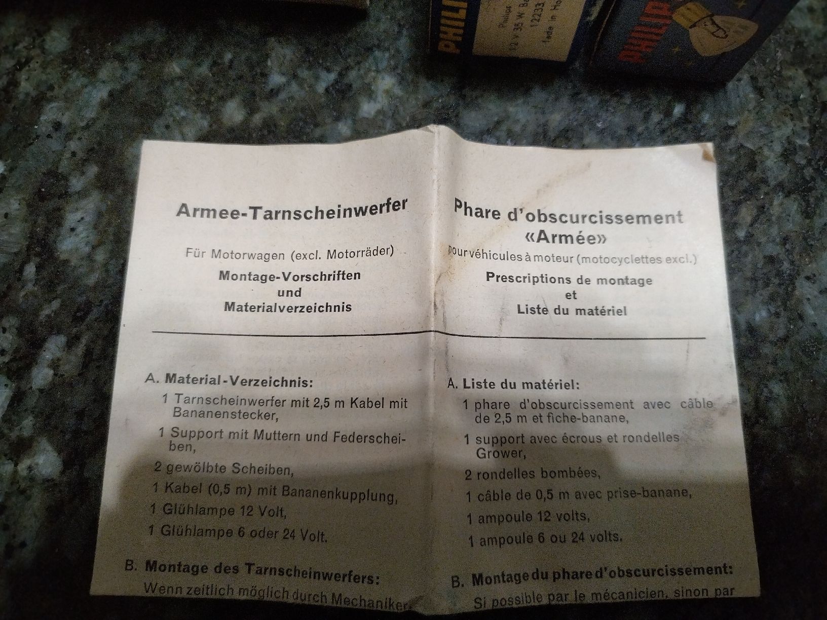 Fari: Armee Motorrad Tarnscheinwerfer – Nuovo (secondo la descrizione) da Arnegg venduto da Arnrom 2