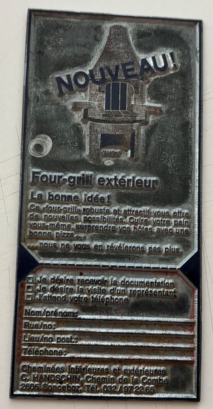 Foto & Immagini: Cliché typographique - Cheminées... - C. Handschin, Sonceboz – Usato da Neuchâtel venduto da gefdeneuch 1
