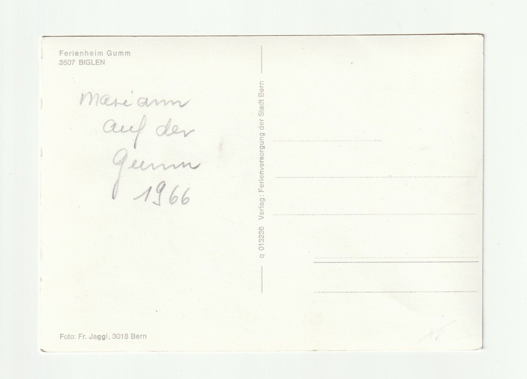 Cartes postales: Ansichtskarte Ferienheim Gumm Biglen gebraucht 1966 – D'occasion à St. Gallen par Ricardo_Deals 1