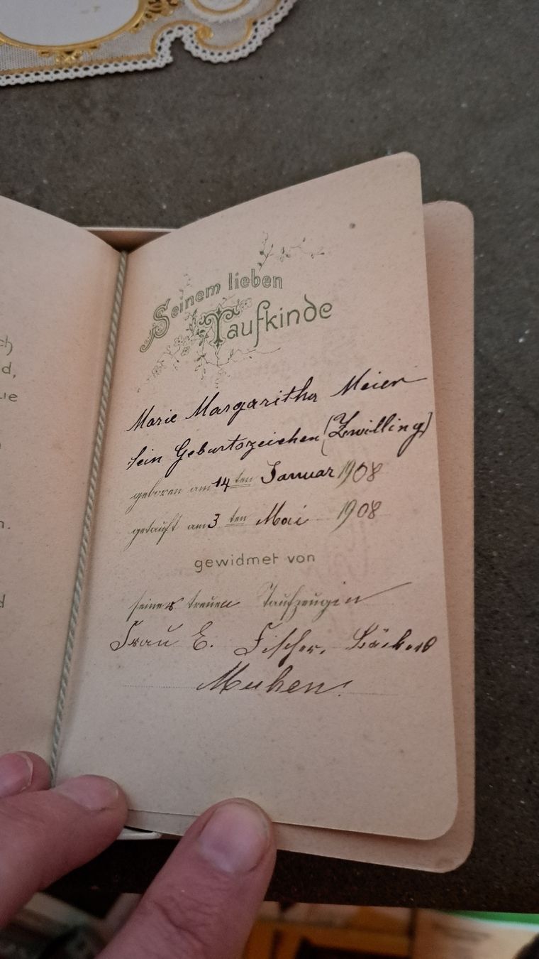 Documenti: Taufbüchlein 1908 antik in Schatouille – Usato da Kölliken venduto da Upcycling-by-Mc-TAM 7