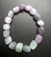 💜💚 Wunderschönes Kunzit & Hiddenit Freiform-Armband E💚💜