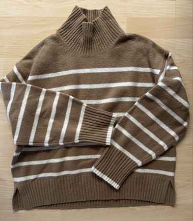 Uniqlo Pullover gestreift braun weiss, Grösse S