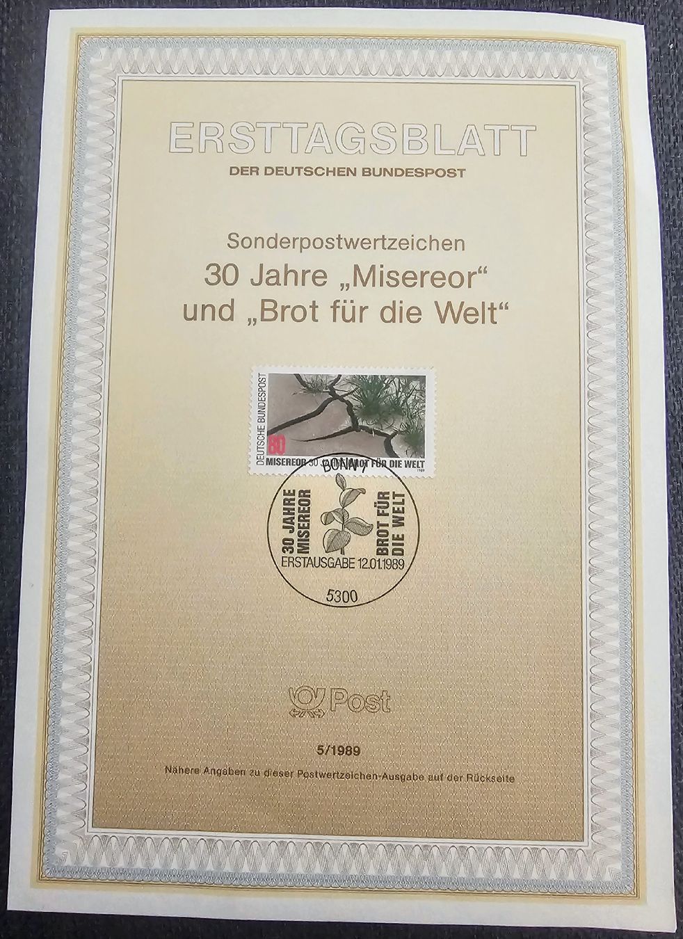 Tutti i francobolli: Deutschland 1989 Ersttagblatt – Nuovo (secondo la descrizione) da Dietikon venduto da Saka0