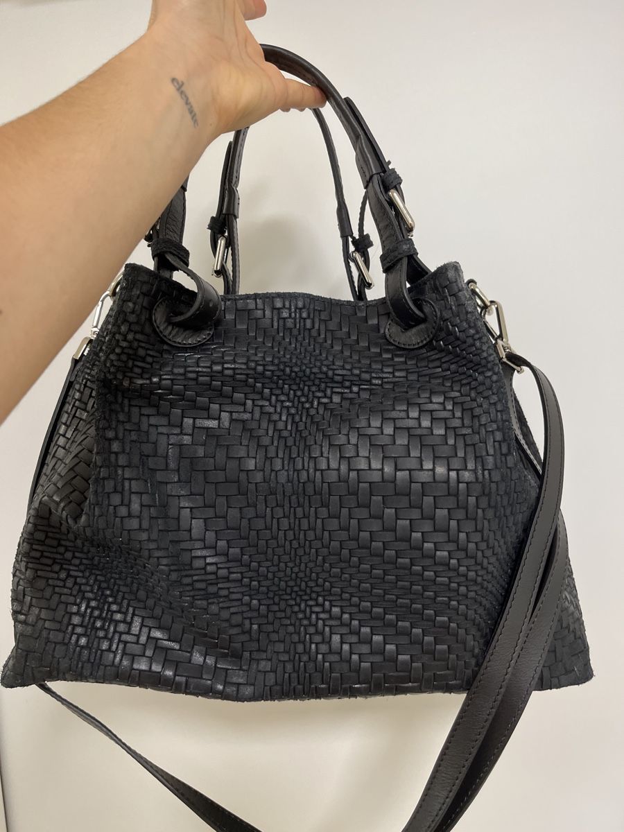 Taschen für Damen: Handgemachte italienische Ledertasche gemustert schwarz – Neu (gemäss Beschreibung) aus Richterswil von Nic_s 1
