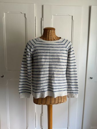 ZARA - Pullover weiss-blau gestreift S
