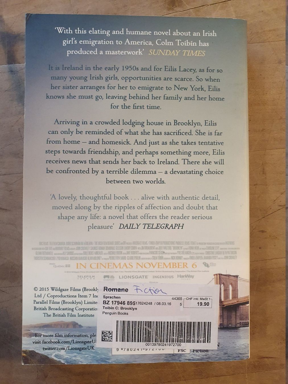 Libri: Brooklyn Colm Toibin Penguin – Usato da Zürich venduto da loosebone 1