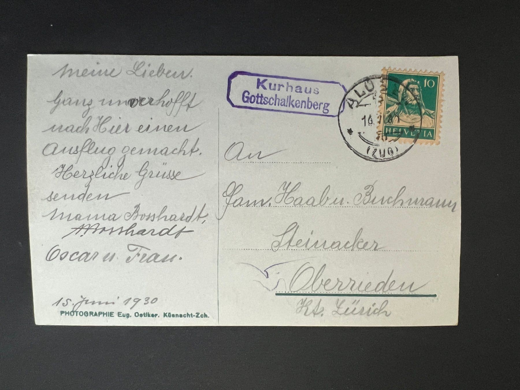 Ansichtskarten: Ansichtsk. 1930 Kurhaus Gottschalkenberg   (V563) – Gebraucht aus Hinwil von Sidi4 1