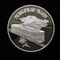 Medaille 750 Jahre Jungfraubahn, 999 Silber 1987