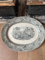 🟢 Plat ancien W&H Rhine 1856-1873 Teller vintage céramique