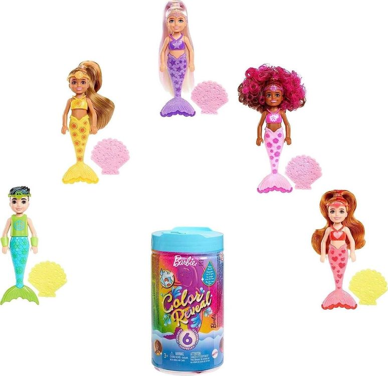 Barbie Color Reveal Chelsea-Puppe – Natur-Serie Mit 6 Überraschungen (Farbwechsel Durch Wasser)