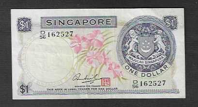 Banknoten: Singapore  1  Dollar  Gebraucht  SCHöN – Gebraucht aus Gordola von coinsandnotes