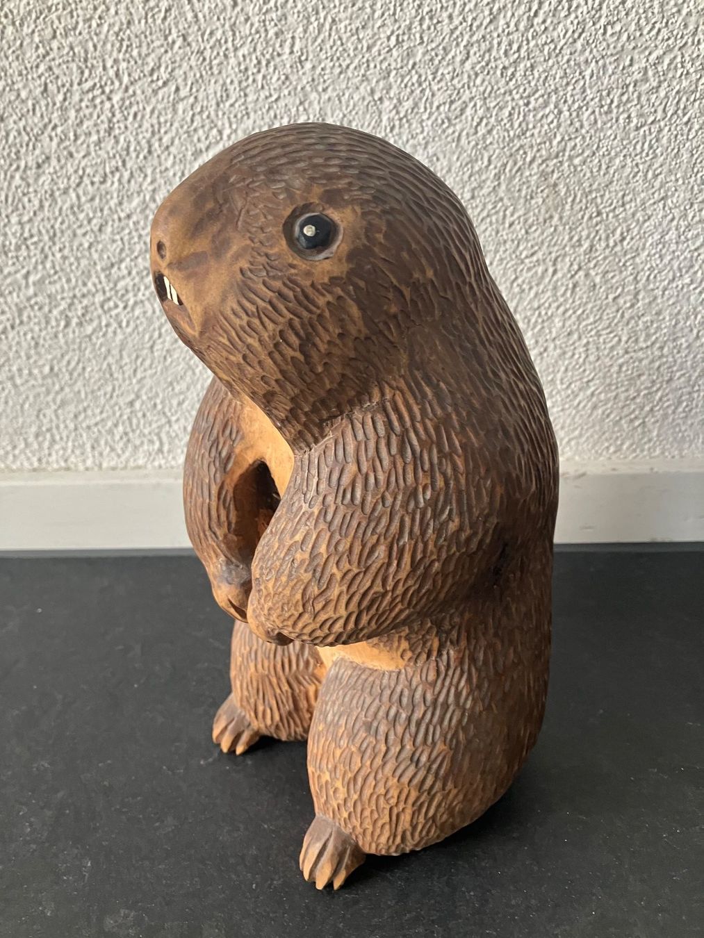 Statuette: Murmeltier aus Holz, geschnitzt – Usato da Zürich venduto da Idbiw
