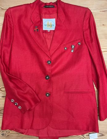 WENGER Trachtenjacke NEU Gr. 38 Rot Leinen Leinenjacke