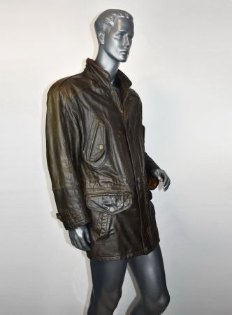 Angelo Litrico Herre Jacke Lederjacke Winterjacke /braun/50