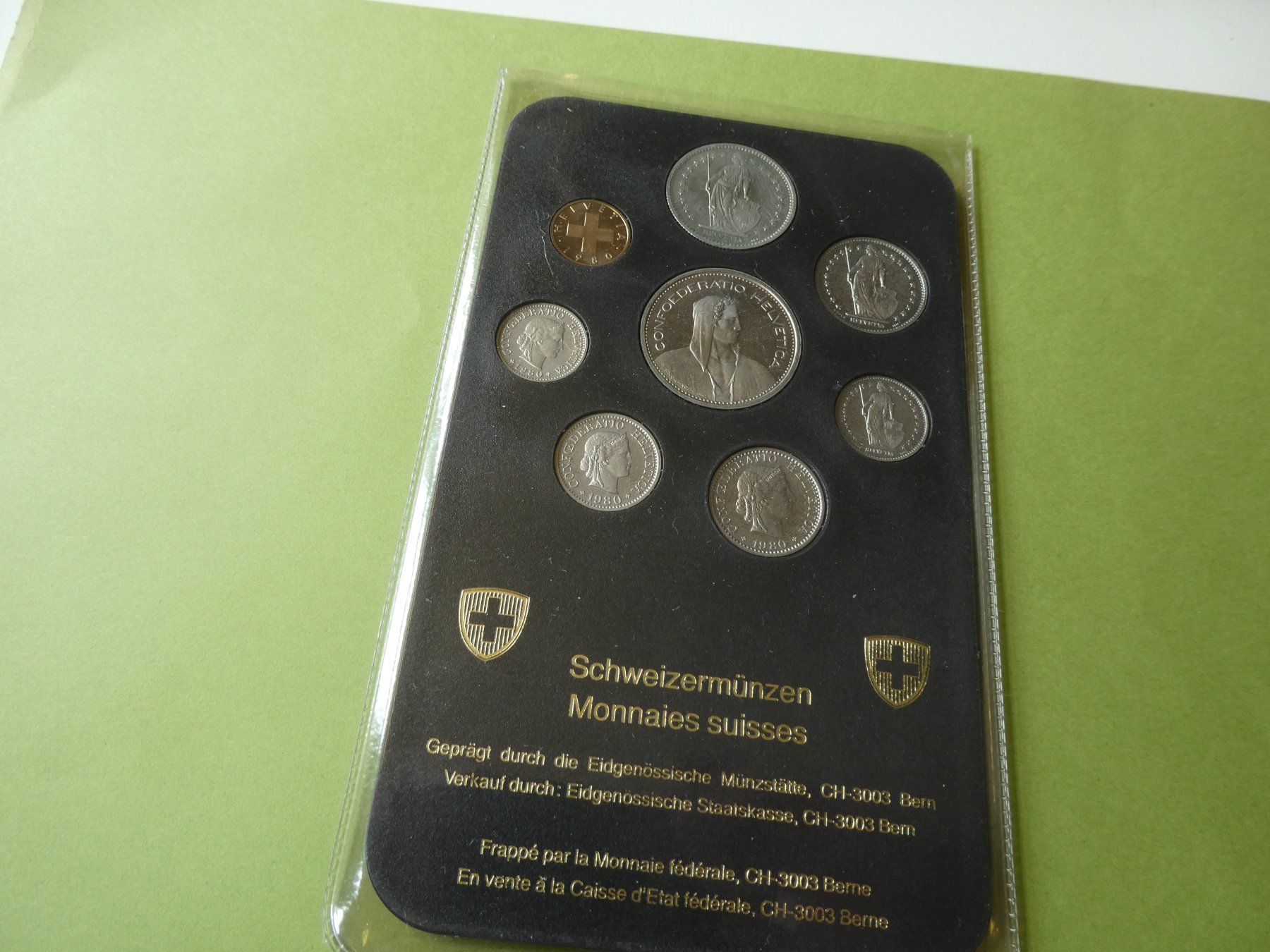 Tutti le monete: Schweiz 1980, Münzsatz unz – Nuovo (secondo la descrizione) da Hinterforst venduto da Rohusri