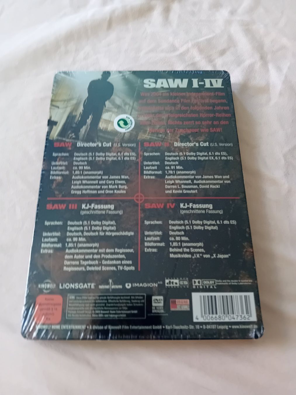 Tous les DVDs: DVD - SAW 1 bis 4 - Steelbook – Neuf avec emballage d'origine à Dübendorf par 13geister 1