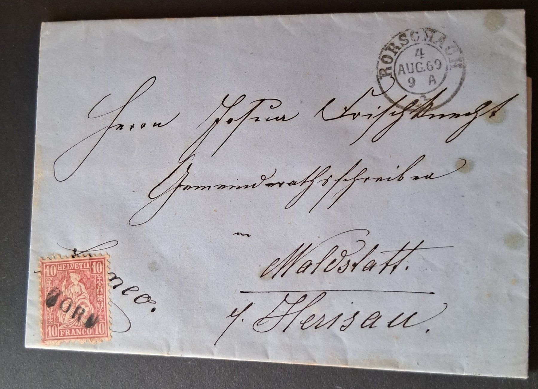 Tutti i francobolli: Faltbrief Horn-Waldstatt 1869 – Usato da Stalden (Sarnen) venduto da Salina_23