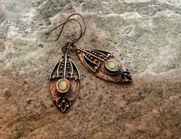 Vintage Ohrhänger Silber mit Abalone Muschel und Ornamente