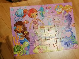 Glitzer Puzzle Meerjungfrauen Schatzkiste Kinderpuzzle 3+
