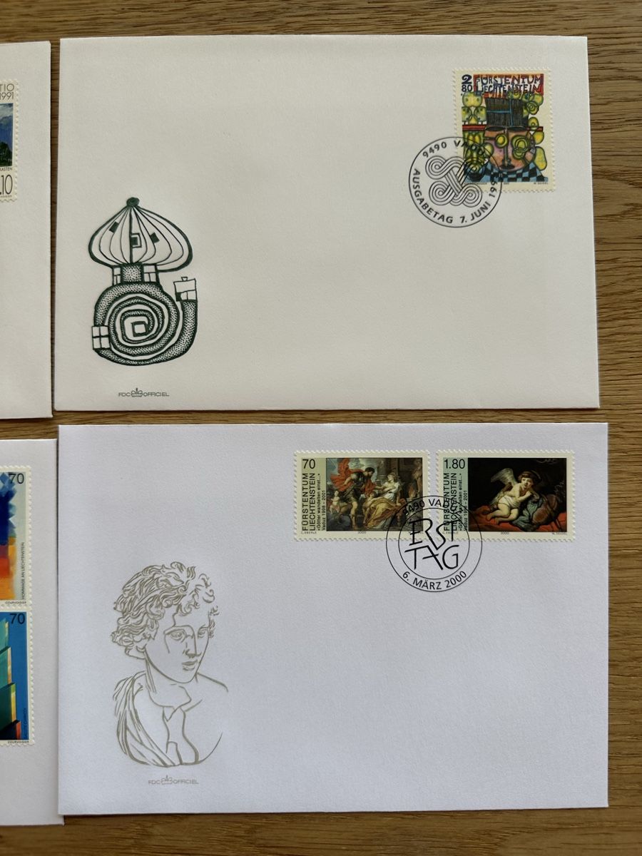Tutti i francobolli: Liechtenstein - 8x GEMÄLDE  FDC‘s  – Usato da Schmitten / FR venduto da Samsara169 4
