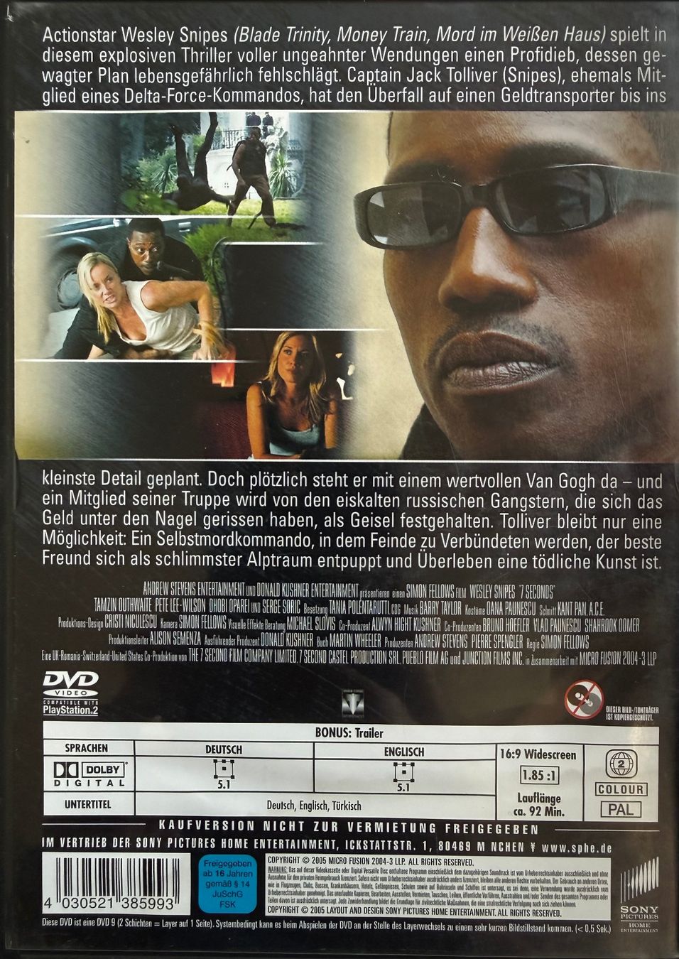 Tutti i DVDs: DVD - 7 Sekunden / Wesley Snipes – Usato da Zäziwil venduto da kreative-ideen 1