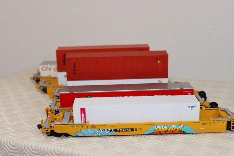 Modellini di ferrovie: 5 US Containerwagen ( 668 ) – Usato da Kerzers venduto da Winu64 7