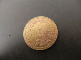 Medaille Zofingen 1 Taler 1987