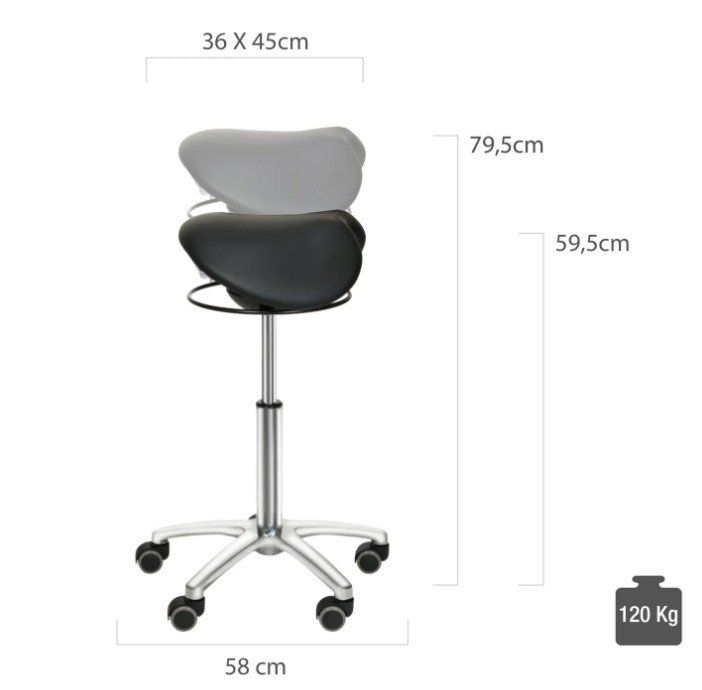Sgabelli: Sattelsitz-Hocker HELLBLAU mit Schwing-Mechanismus – Nuovo e nell'imballaggio originale da Schaffhausen venduto da Praxis-Nova 5