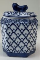 Boîte hexagonal en porcelaine bleu/blanc