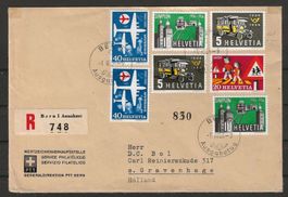 1956 : Serie Nr. 324 - 327 auf FDC nach Holland