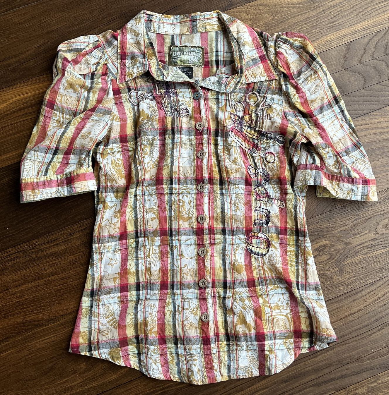 Desigual Camicette: Bluse kurzarm Desigual kariert Gr. S – Usato da Affoltern am Albis venduto da Blackrhythm 1