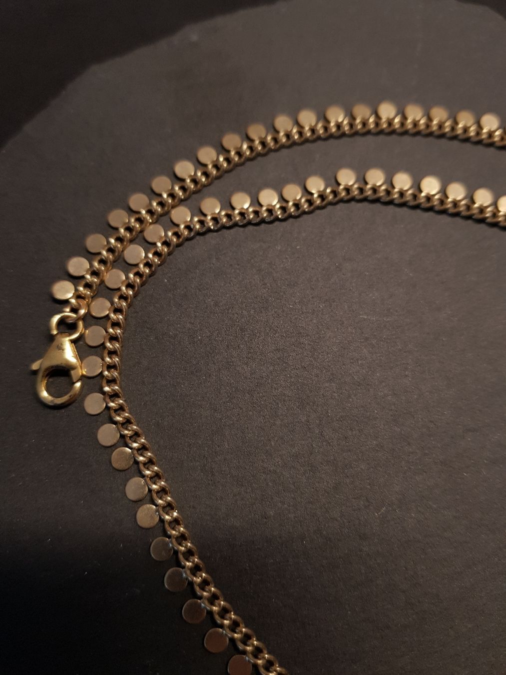 Catenine: Collier laiton doré goldfilled sequins – Usato da Veyrier venduto da sosozizou 1