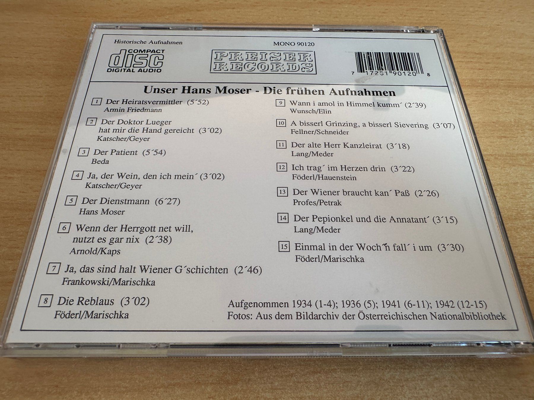 CD: L2 Hans Moser – Unser Hans Moser – Usato da Rikon im Tösstal venduto da Alpenmutz 1
