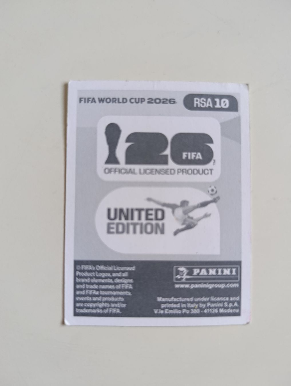 Panini Cartes à collectionner: Panini World Cup 2026 RSA 10 – Neuf (Voir description) à Lavey-Village par pas_7xd2 1