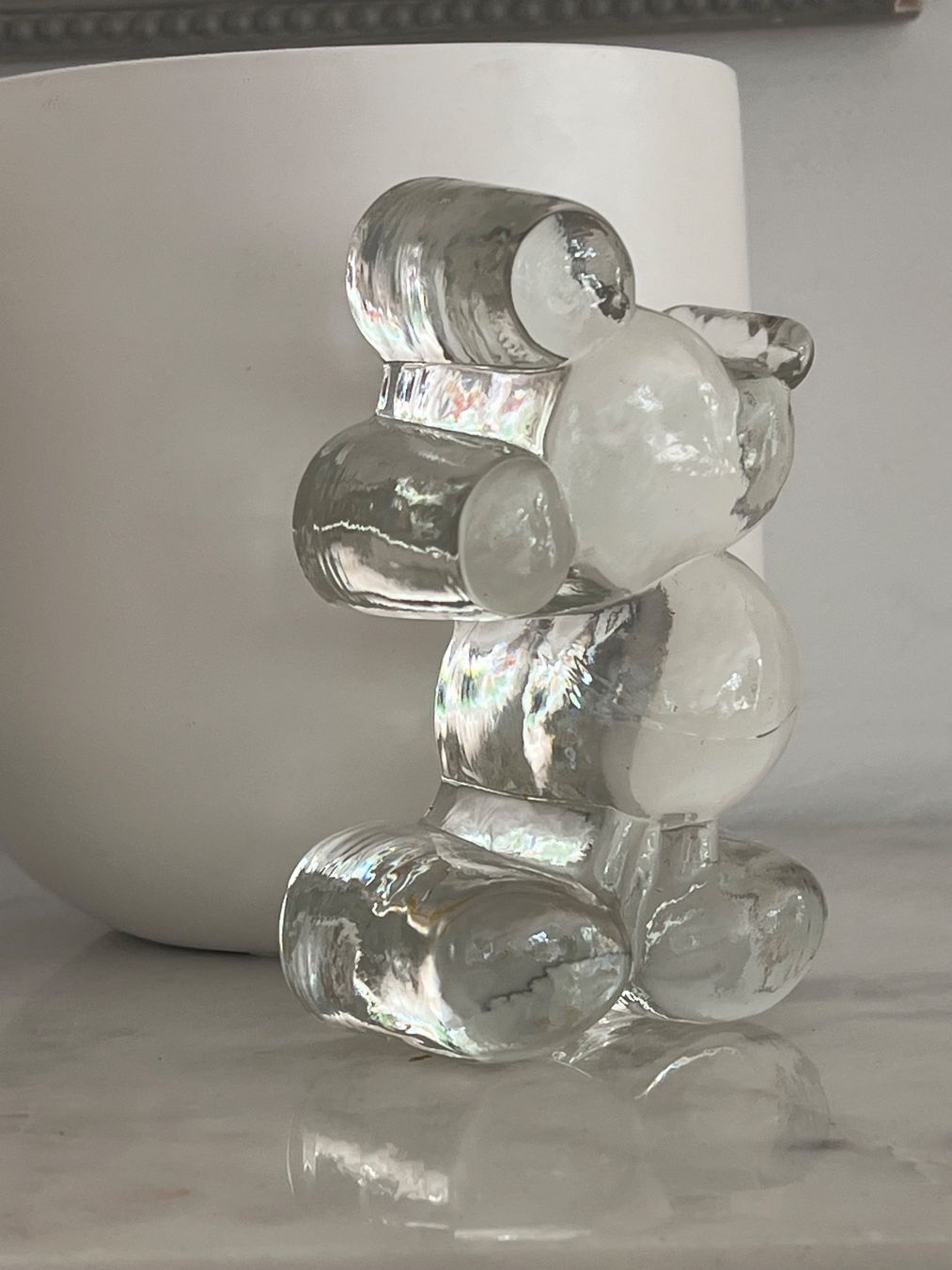 Disney Statuette: 13.5cm kultige Glas Mickey Mouse Figur – Usato da Lufingen venduto da bombolulu 1