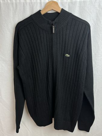 Cardigan zippé Lacoste noir vintage 