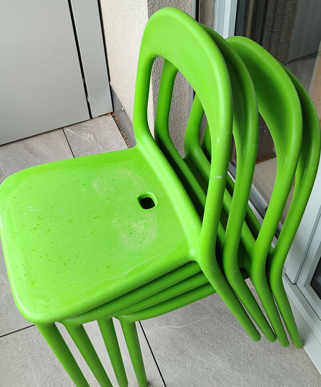 Ikea Sedie: 4x Stuhl Grün, stapelbar – Usato da Bettwiesen venduto da tuemian