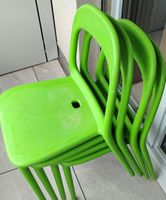 4x Stuhl Grün, stapelbar