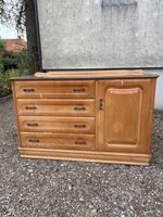 Vintage Kommode / Sideboard Holz mit Glasplatte