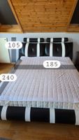 Lit adulte design noir/blanc, 185x240cm - Prix spécial!