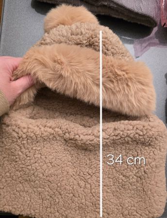 Teddyfell Mütze mit Bommel - Winter Warm Kopfbedeckung