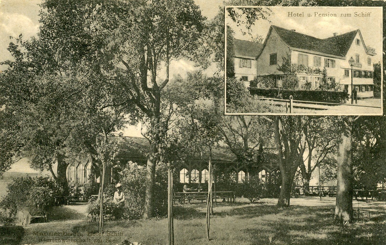 Cartoline postali: Mannenbach - Hotel zum Schiff – Usato da Einsiedeln venduto da otm_7s5v