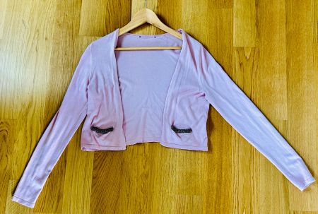 Feinstrick Cardigan, rosa, croped, kurz