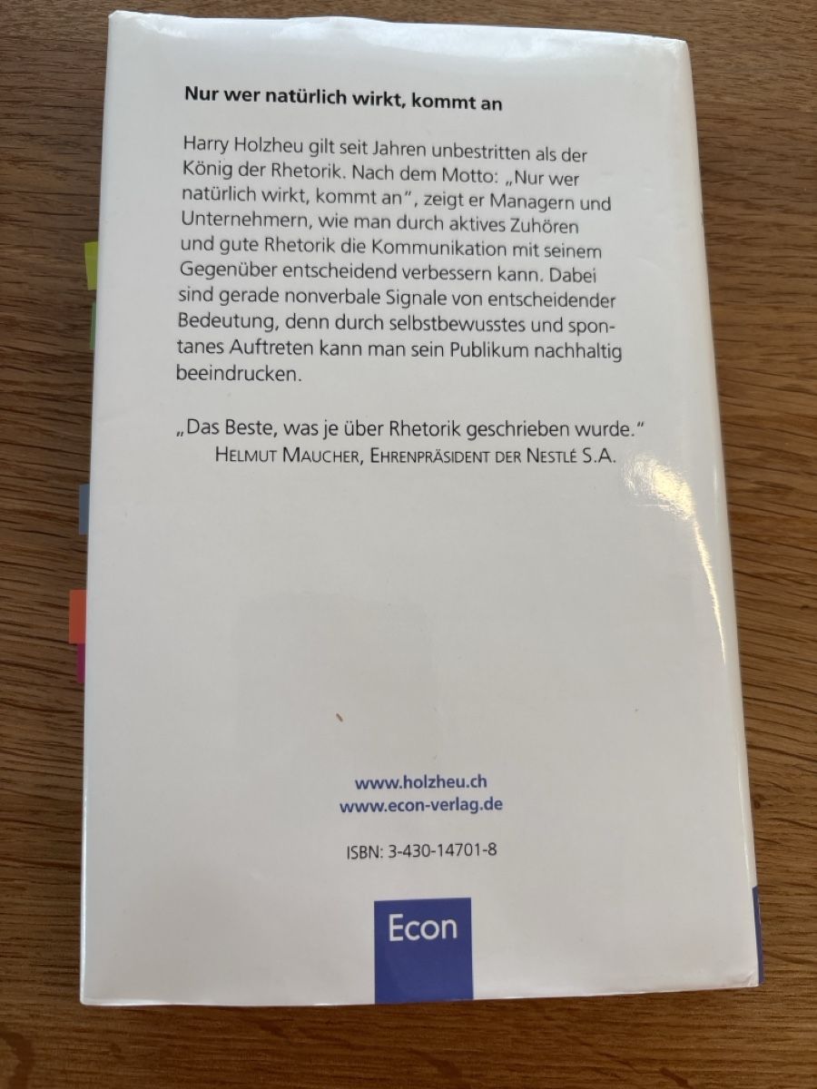 Libri: Buch Natürliche Rhetorik – Usato da Muhen venduto da Claudi1985 1