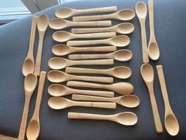 Holzloeffel-Set 24 Stk. Camping, Picnic, Buffet, Dessert ...