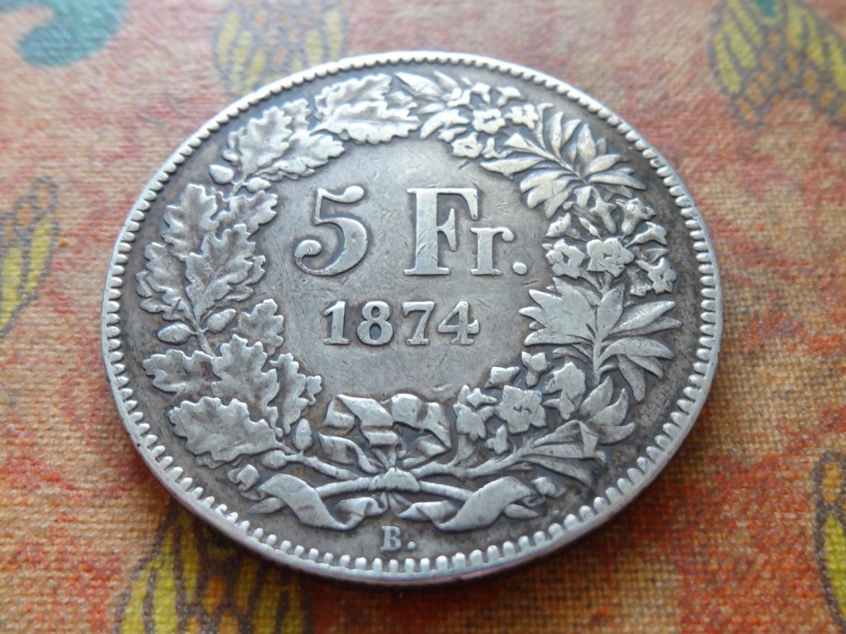 Tutti le monete: 5 Fr. 1874 B. – Usato da Romanel-sur-Lausanne venduto da Swift13